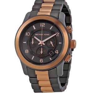 Michael Kors MK8189 charcoal and rose gold watch